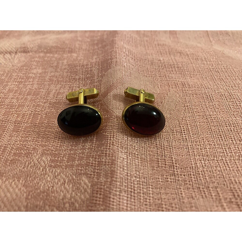 Vintage 50sSWANK Red Cufflinks Oval Cufflinks1940s 50s